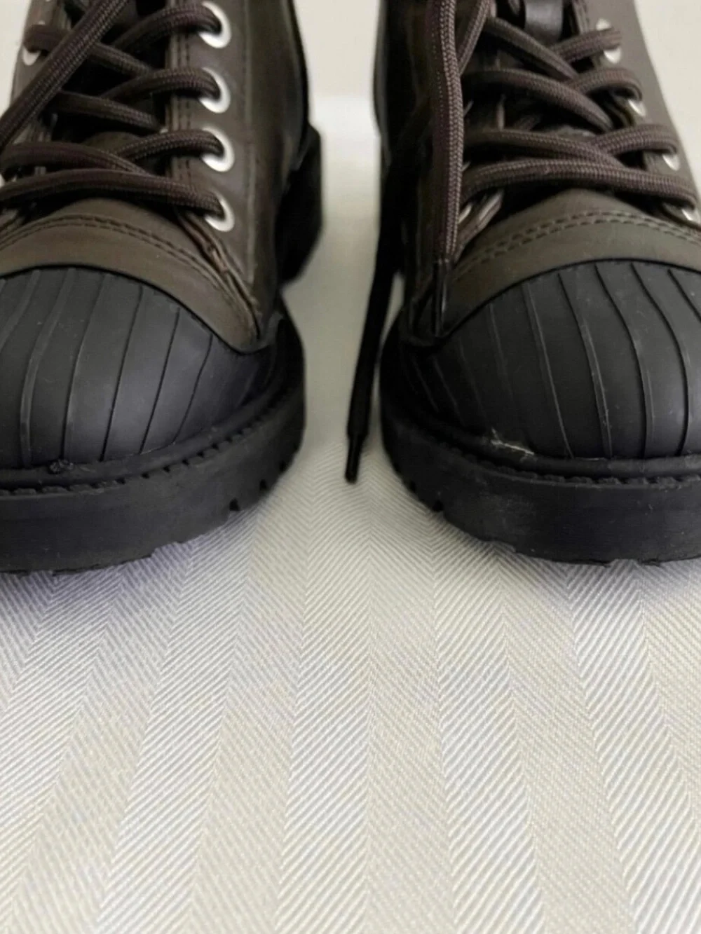 Olive Green Lace-Up Combat Boots - Boys
